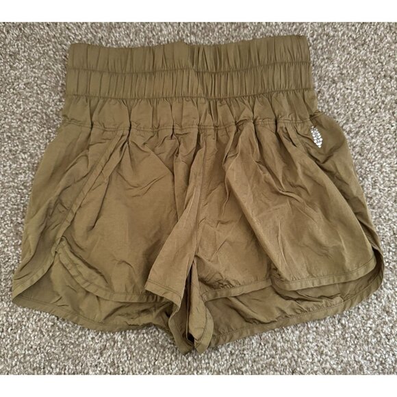 Free People The Way Home Army Green Lined Shorts Size Small Athletic Running L1 - Picture 4 of 8